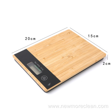 5KG Square Digital Kitchen Scale Yellow Bamboo